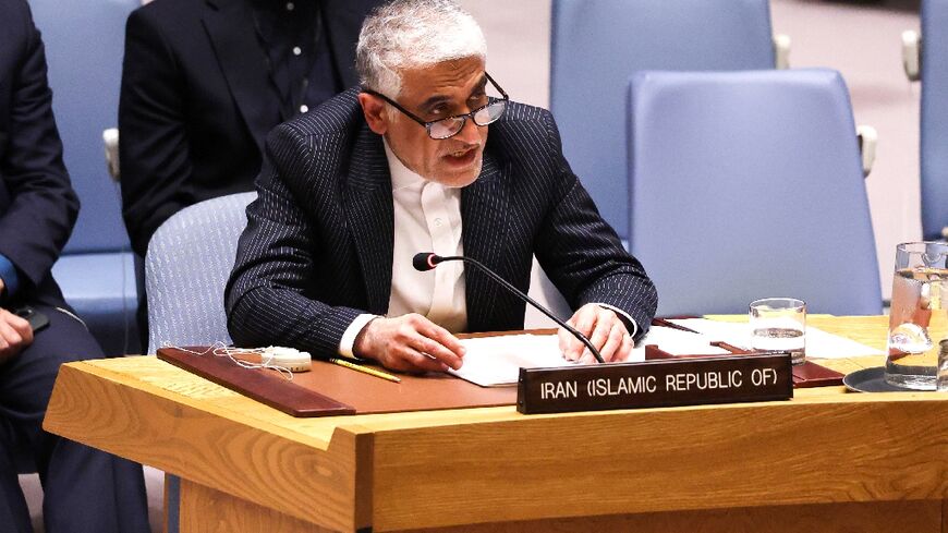 Iran's Ambassador to the United Nations Amir Saeid Iravani is calling on the US to end any threatened blockade and for Gulf countries to stop hosting US military bases