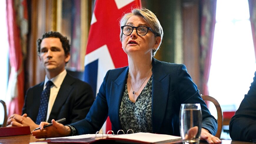 Yvette Cooper hosted the call from London