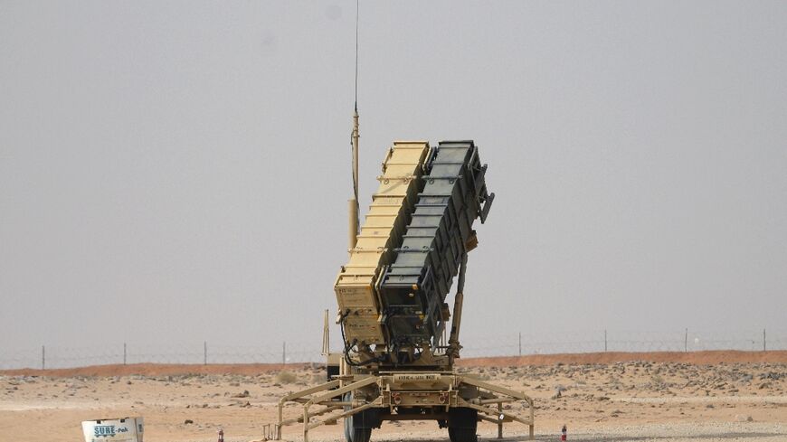 A Patriot missile battery pictured near the Prince Sultan Air Base at Al Kharj on February 20