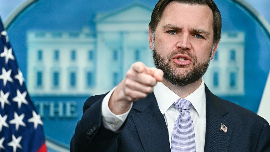 US Vice President JD Vance speaks during a press briefing at the White House 