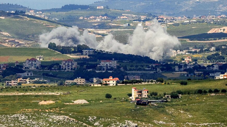 Smoke rises from Israeli bombardment on the village of Mayfadoun in southern Lebanon