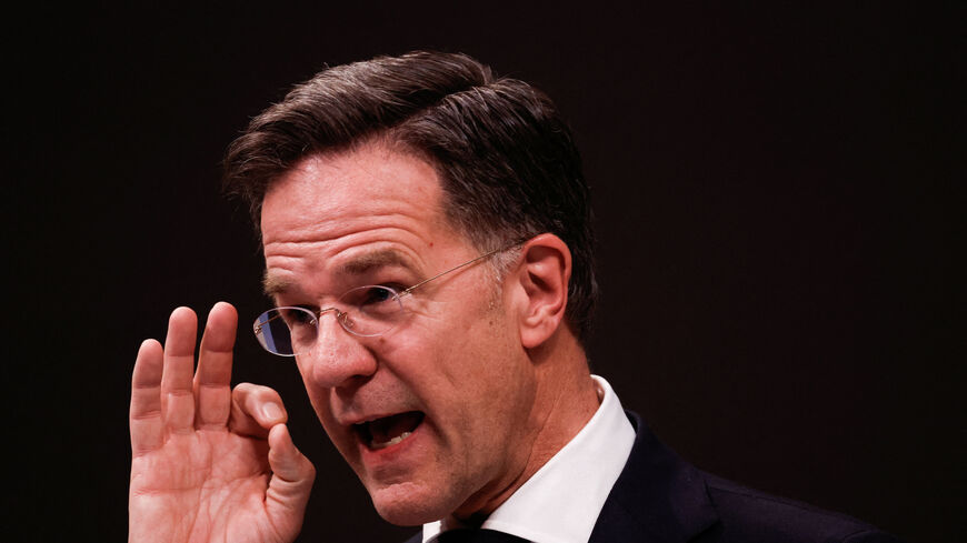 NATO Secretary General Mark Rutte speaks next to Czech Republic's Prime Minister Andrej Babis (not pictured) during a press conference in Prague, Czech Republic, April 16, 2026. REUTERS/David W Cerny