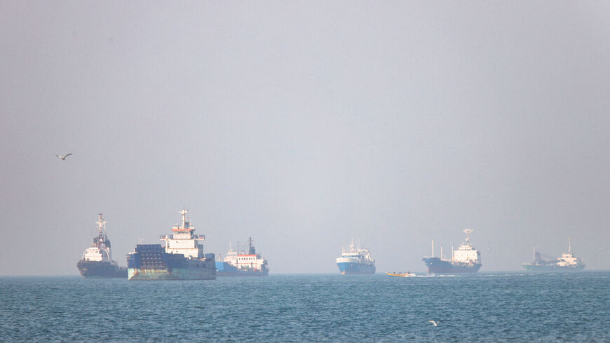 FILE PHOTO: Vessels in the Strait of Hormuz near Bandar Abbas, Iran, May 4, 2026. Amirhosein Khorgooi/ISNA/WANA (West Asia News Agency) via REUTERS ATTENTION EDITORS - THIS PICTURE WAS PROVIDED BY A THIRD PARTY/File Photo