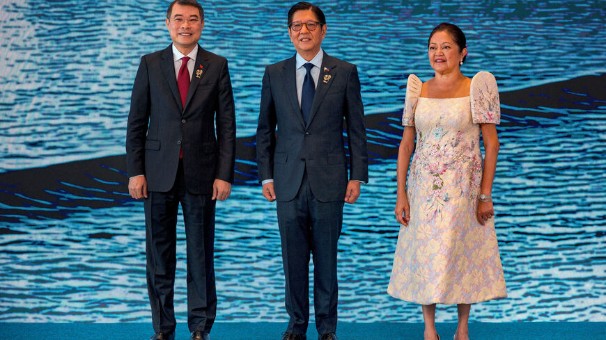 Vietnam's Prime Minister Le Minh Hung poses for a photo with Philippine President Ferdinand Marcos Jr. and his wife Liza Araneta Marcos during the welcome ceremony of the 48th ASEAN Summit and Related Meetings in Cebu, Philippines, May 8, 2026. Ezra Acayan/Pool via REUTERS