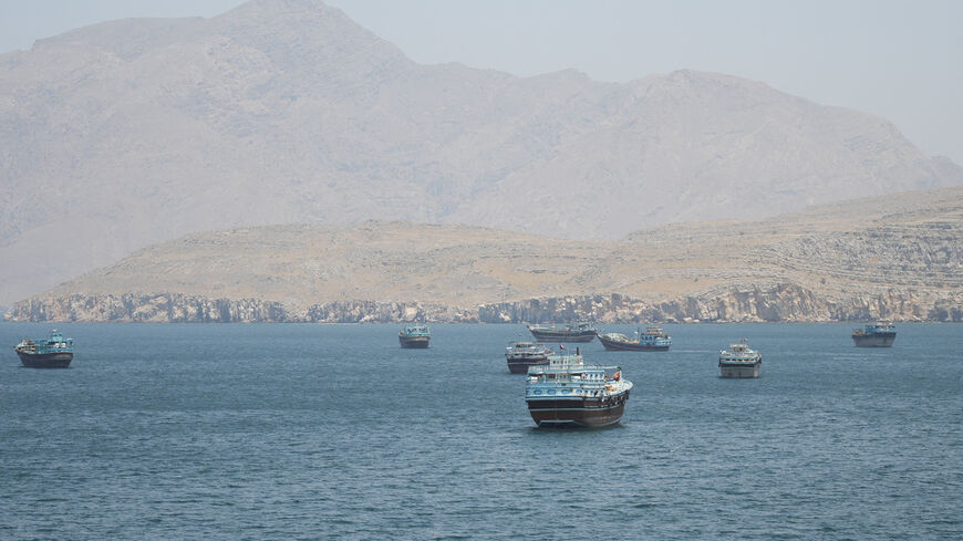 Vessels in the Strait of Hormuz, Musandam, Oman, May 8, 2026. REUTERS/Stringer