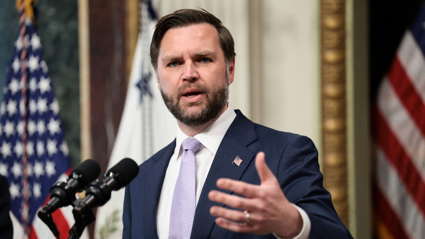 U.S. Vice President JD Vance holds a press conference in the Indian Treaty Room at the White House complex in Washington, D.C., U.S., May 13, 2026. REUTERS/Evelyn Hockstein