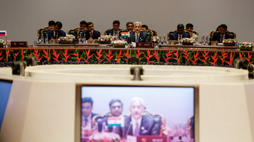 India's Foreign Minister Subrahmanyam Jaishankar addresses the BRICS foreign ministers' meeting at Bharat Mandapam in New Delhi, India May 14, 2026. REUTERS/Adnan Abidi