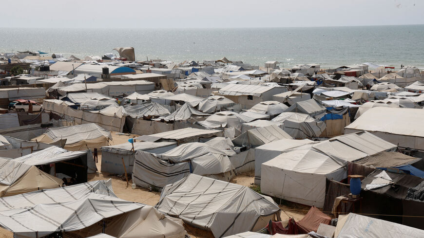 Tents where displaced Palestinians shelter at a camp in Khan Younis, southern Gaza Strip, May 18, 2026. REUTERS/Hasseb Al Wazeer