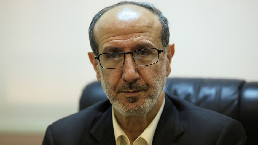 Ibrahim al-Moussawi, a Hezbollah member of the Lebanese parliament, gives an interview to Reuters at his office in the parliament building in Beirut, April 30, 2026. REUTERS/Mohamed Azakir