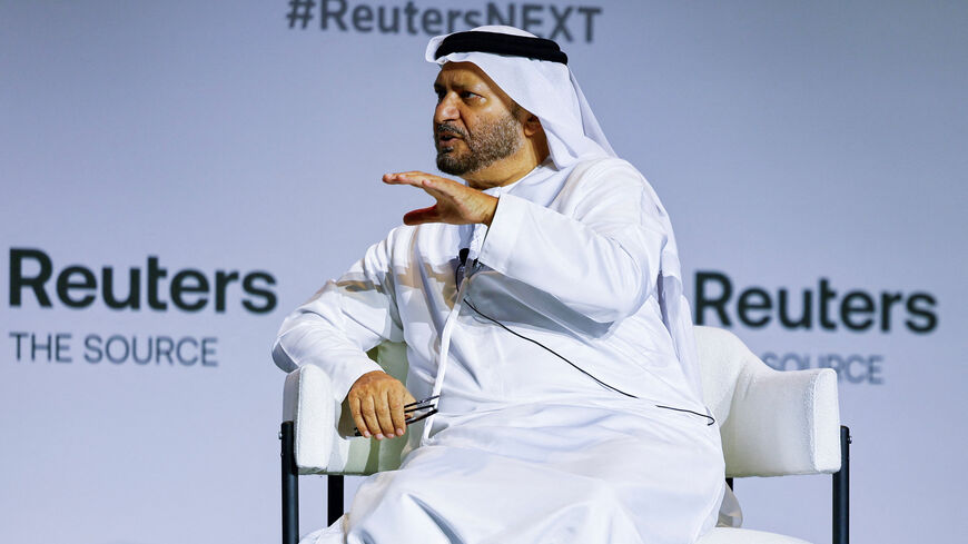 Diplomatic advisor to the United Arab Emirates President Anwar Gargash speaks at the Reuters NEXT Gulf Summit, in Abu Dhabi, United Arab Emirates, October 22, 2025. REUTERS/Rula Rouhana