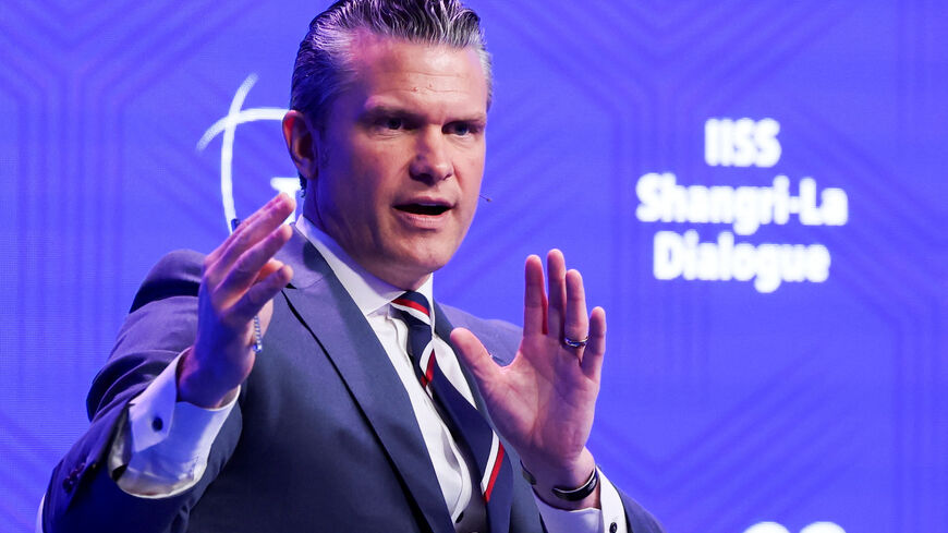 U.S. Secretary of Defense Pete Hegseth speaks at the IISS Shangri-La Dialogue security summit in Singapore, May 30, 2026. REUTERS/Edgar Su