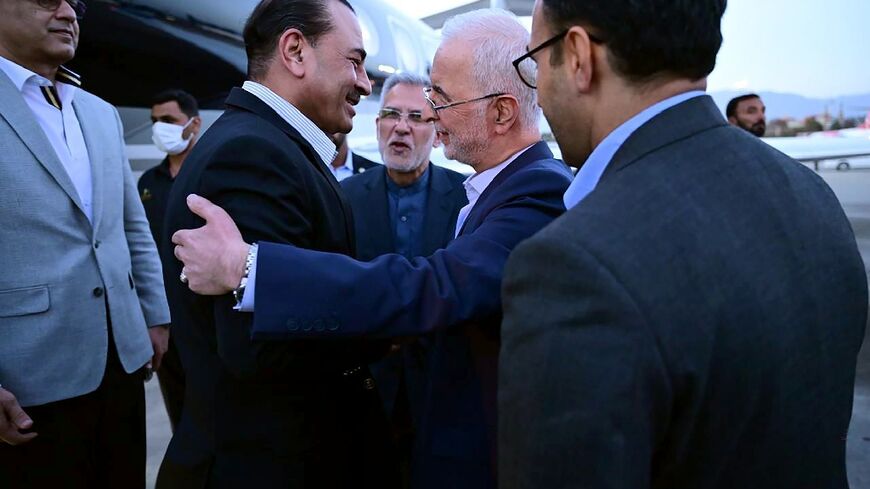 A handout showing Pakistan's Asim Munir arriving in Tehran