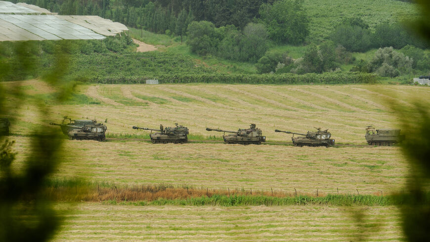 Artillery units are positioned near the Lebanese border in northern Israel, May 4, 2026.