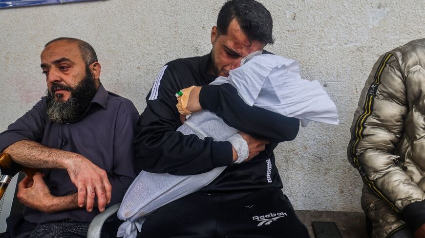 Journalists at the award ceremony will include AFP photographer Mohammed Abed, who took this picture of a Palestinian father holding his daughter's body after she was killed in an Israeli airstrike on Gaza on April 4, 2024