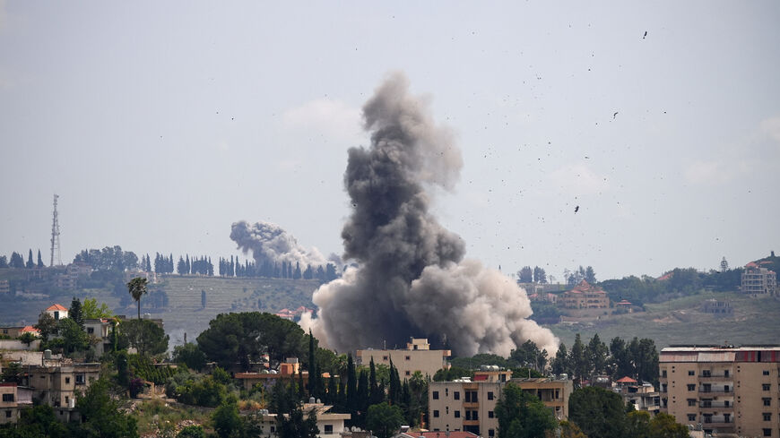 Smoke billows from southern Lebanon, following Israeli strikes, as seen from Nabatieh, Lebanon, June 2, 2026. REUTERS/ Stringer