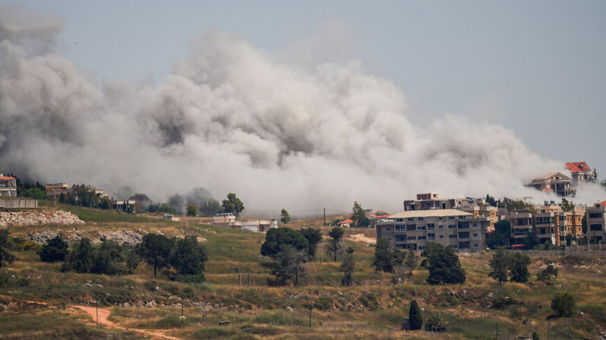 Smoke billows from southern Lebanon, following Israeli strikes, as seen from Nabatieh, Lebanon, June 3, 2026. REUTERS/Stringer