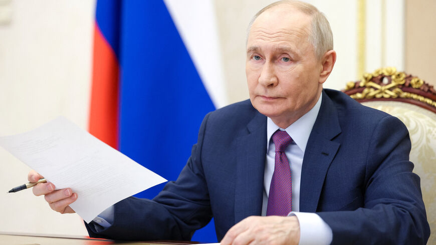 Russian President Vladimir Putin attends a meeting of the Presidential Council for State Policy on Promoting the Russian Language and the Languages of the Peoples of Russia, via video link in Moscow, Russia June 2, 2026. Sputnik/Vyacheslav Prokofyev/Pool via REUTERS