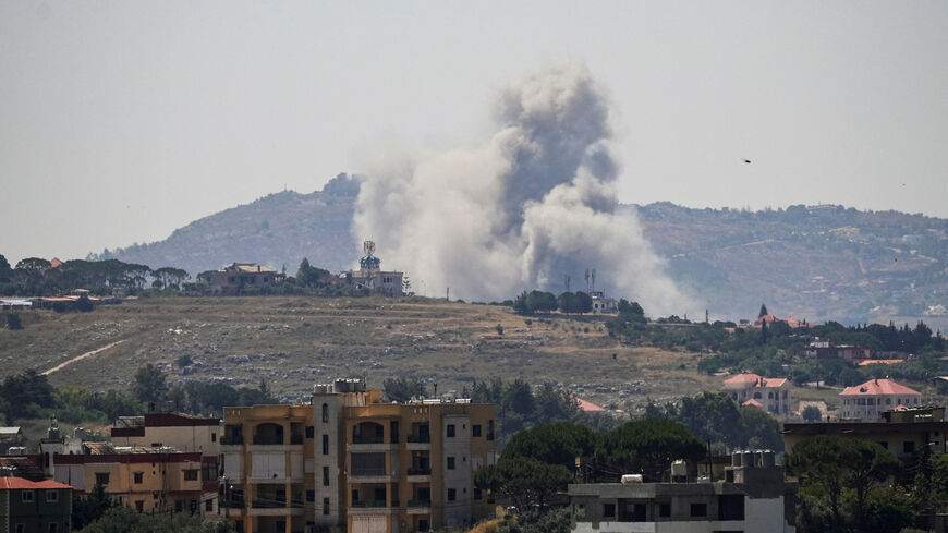 Smoke billows from southern Lebanon, following Israeli strikes, as seen from Nabatieh, Lebanon, June 8, 2026. REUTERS/Stringer