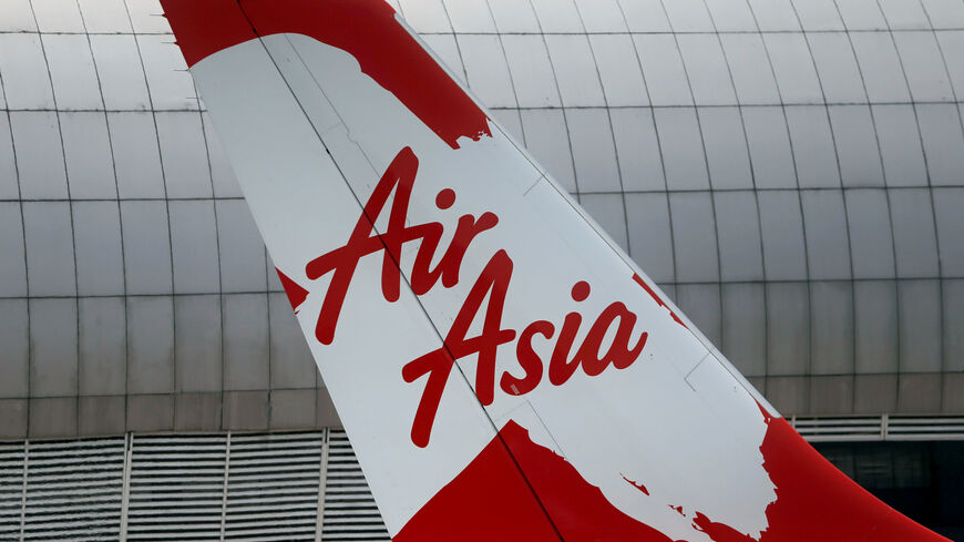 Tail of AirAsia X plane as seen at the Garuda Maintenance Facility AeroAsia in Tangerang, Indonesia, September 20, 2017. Picture taken September 20, 2017. REUTERS/Beawiharta