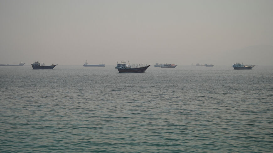 Vessels are anchored in the Strait of Hormuz, as seen from Musandam, Oman, June 11, 2026. REUTERS/Stringer