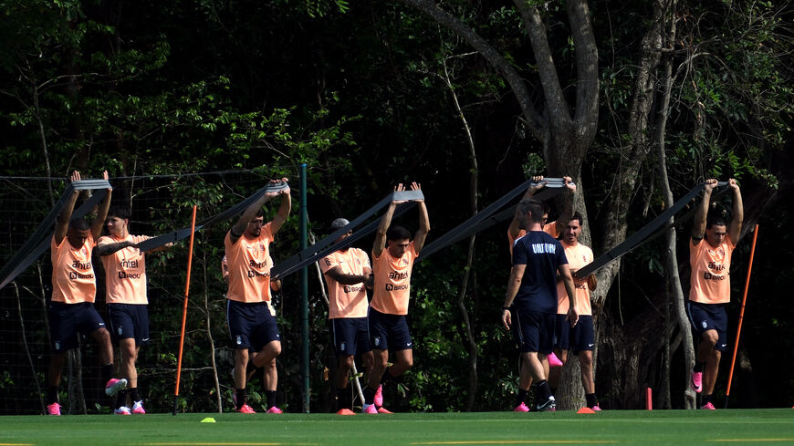 Soccer Football - FIFA World Cup 2026 - Uruguay Training - Fairmont Mayakoba Hotel Playa del Carmen, Mexico - June 13, 2026  Uruguay players during training REUTERS/Paola Chiomante