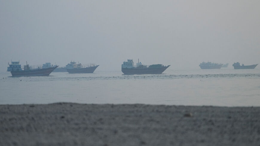 Vessels in the Strait of Hormuz, as seen from Musandam, Oman, June 15, 2026. REUTERS/Stringer