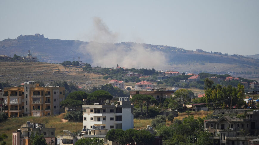 Smoke rises following an Israeli strike in Nabatieh, Lebanon, June 15, 2026. REUTERS/Stringer