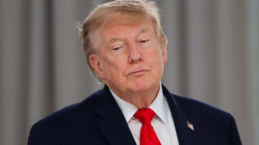 U.S. President Donald Trump attends a working lunch with the leaders of G7 and the Middle East during the G7 summit, in Evian-les-Bains, France, June 16, 2026. REUTERS/Christian Hartmann/Pool