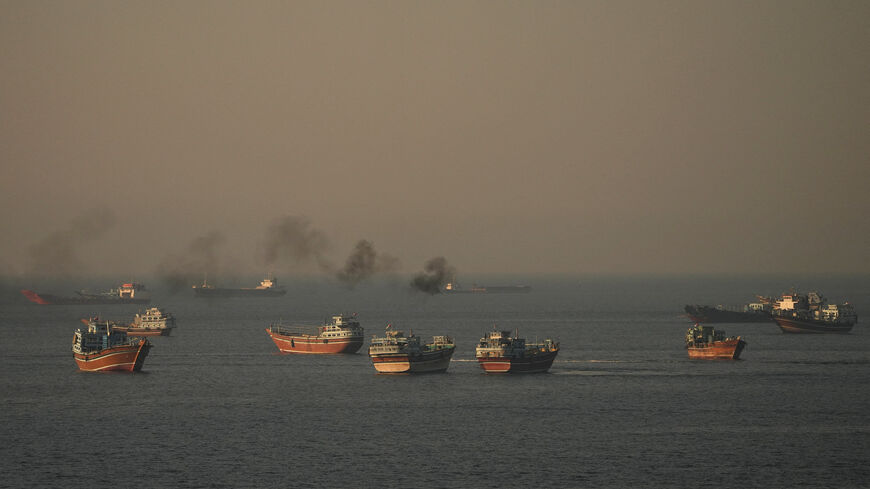 Vessels at the Strait of Hormuz, as seen from Musandam, Oman, June 15, 2026. REUTERS/Stringer