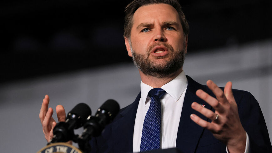 U.S. Vice President JD Vance delivers remarks during an event at Gold Coast Studios on June 17, 2026 in Bethpage, New York. Spencer Platt/Pool via REUTERS