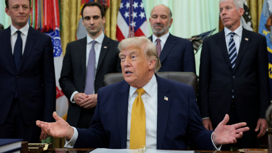 U.S. President Donald Trump speaks on the day he signs an executive order regarding Quantum Computing, in the Oval Office at the White House in Washington, D.C., U.S., June 22, 2026. REUTERS/Jonathan Ernst