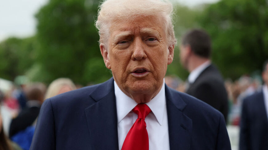 U.S. President Donald Trump attends the annual White House Easter Egg Roll, on the South Lawn of the White House in Washington, D.C., U.S., April 21, 2025. REUTERS/Leah Millis