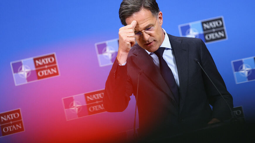 NATO Secretary General Mark Rutte holds a press conference ahead of a Defence Ministers meeting at the Alliance's headquarters in Brussels, Belgium June 17, 2026. REUTERS/Yves Herman