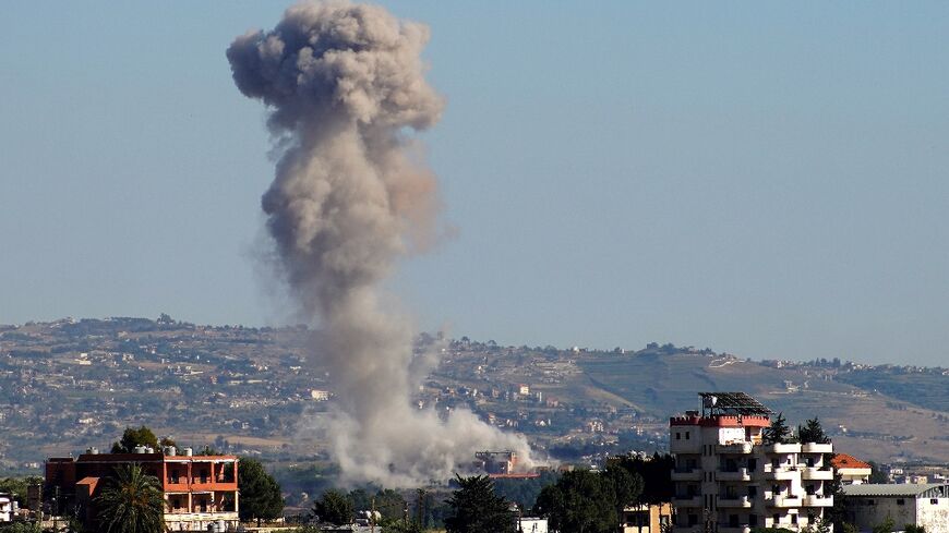 Smoke rising after an Israeli airstrike in Zawtar al-Sharkiyeh. The UN doubled its appeal for Lebanon aid to nearly $640 million