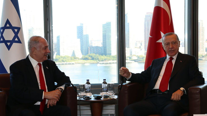 President Recep Tayyip Erdogan received Israeli Prime Minister Benjamin Netanyahu at the Turkish House in New York on Sept. 19, 2023.