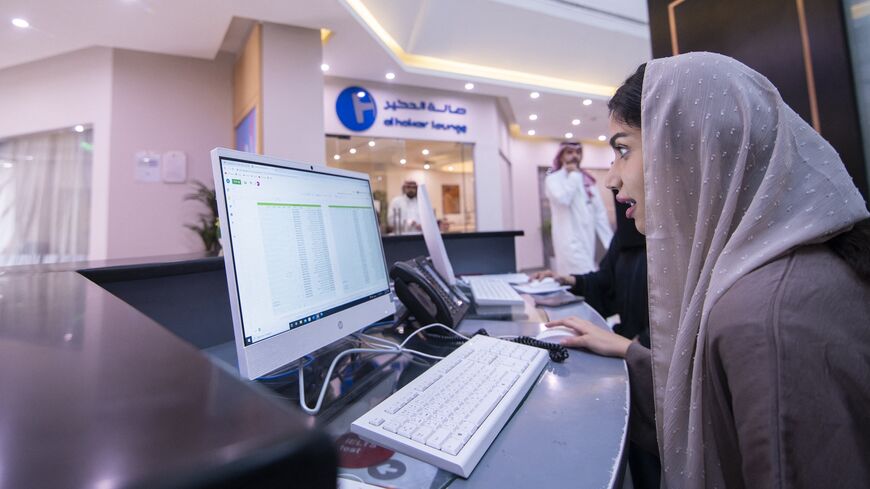 A student attends a training seminar at the Tourism Ministry Training center in the city of Riyadh on August 30, 2022.