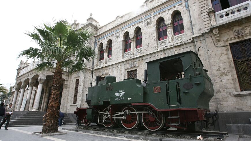 An old locomotive sits outside the Hejaz rail station in old Damascus on February 23, 2010. The Hejaz railway ran from Damascucs to Medina in Saudi Arabia and was part of the Ottoman railway network. AFP PHOTO/LOUAI BESHARA (Photo credit should read LOUAI BESHARA/AFP via Getty Images)