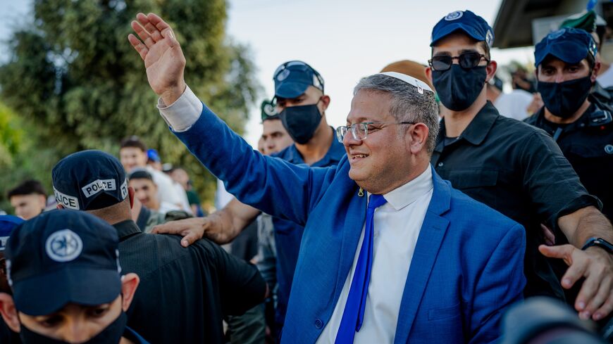 Israel's National Security Minister Itamar Ben Gvir takes part in the Jerusalem Day celebrations on May 14, 2026, in the Old City of Jerusalem. 