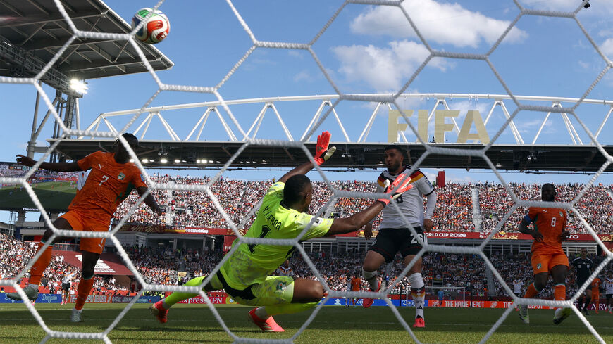 Germany's forward #26 Deniz Undav (2nd R), an ethnic Kurd, scores his team's first goal during the 2026 World Cup Group E football match between Germany and Ivory Coast at the Toronto Stadium in Toronto on June 20, 2026. 