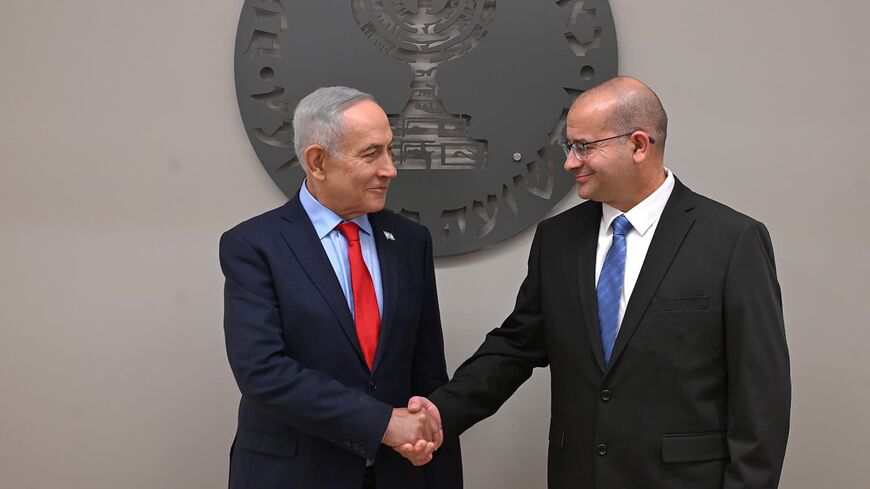 An undated image of Israeli Prime Minister Benjamin Netanyahu and Roman Gofman