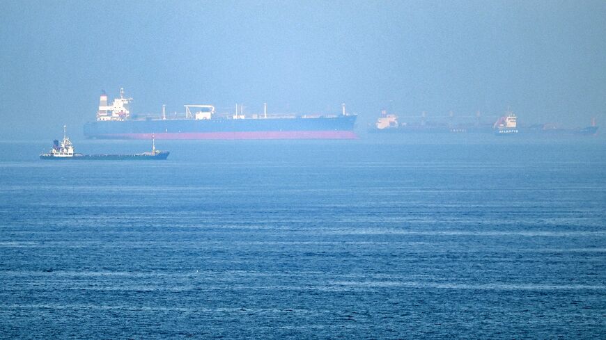 Cargo ships along the Gulf of Oman on June 19
