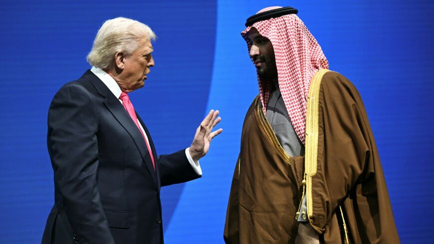 Trump with Crown Prince Mohammed bin Salman at the US-Saudi investment forum in Washington in November 2025
