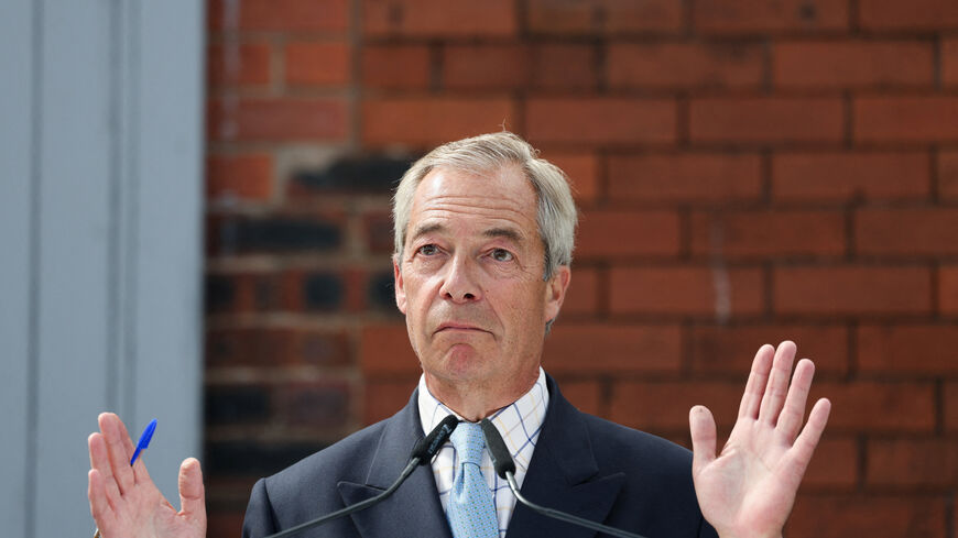 Britain's Reform UK leader Nigel Farage attends a press conference ahead of the June 18 Makerfield by-election, in Ashton-in-Makerfield, June 10, 2026. REUTERS/Temilade Adelaja