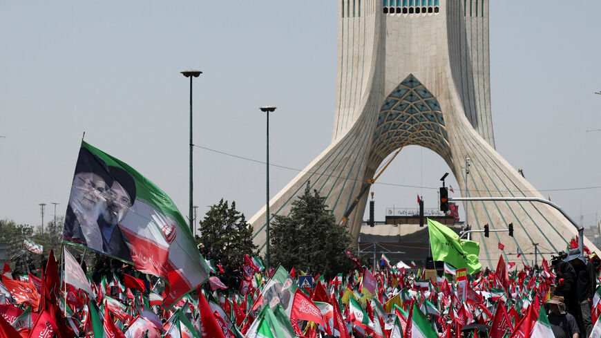 Mourners gather on the day of a funeral procession for Iran's late Supreme Leader Ayatollah Ali Khamenei, who was killed on February 28 in Israeli and U.S. airstrikes, in Tehran, Iran, July 6, 2026. REUTERS/Mohammed Salem