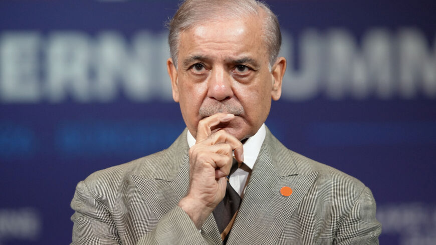 Pakistan's Prime Minister Shehbaz Sharif attends a quadrilateral meeting between the U.S., Iran, Pakistan, and Qatar at the Lake Lucerne Summit, aimed at advancing a deal to end the Middle East conflict, at Buergenstock Resort Lake Lucerne, near Stansstad, Switzerland, June 21, 2026. REUTERS/Nathan Howard/Pool