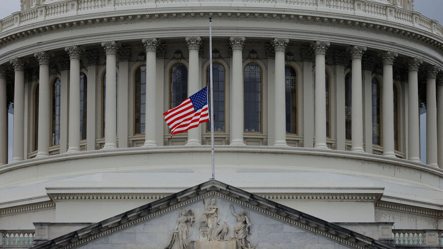 The U.S. flag flies at half staff outside of the U.S. Capitol building the morning after U.S. Sen. Lindsey Graham (R-SC) died “from a brief and sudden illness,” in Washington, D.C., U.S., July 12, 2026. REUTERS/Leah Millis
