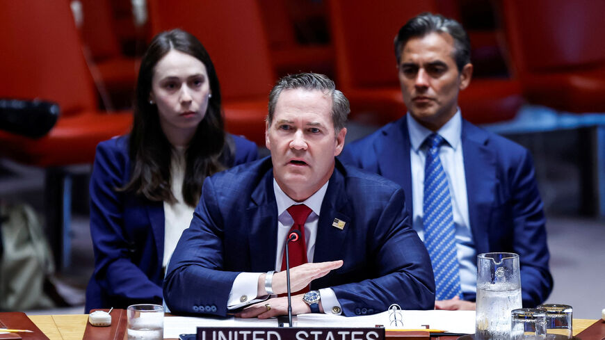 FILE PHOTO: U.S. Ambassador to the United Nations Mike Waltz addresses a United Nations Security Council meeting on the situation in the Middle East, at the United Nations headquarters, in New York City, U.S., June 29, 2026. REUTERS/Eduardo Munoz/ File Photo