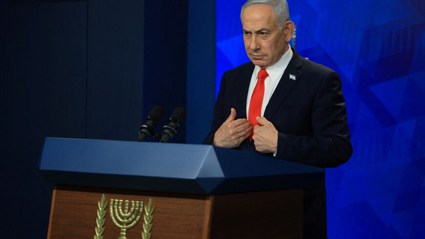 Israeli Prime Minister Benjamin Netanyahu holds a news conference, following a U.S.-Iran deal, in Jerusalem, June 15, 2026. REUTERS/Ronen Zvulun/Pool
