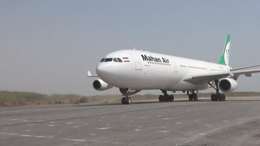 An Iranian airline Mahan Air plane lands at an airport, given as Hodeidah airport, Yemen, in this screen grab taken from a handout video released on July 13, 2026. Al Masirah TV/Handout via REUTERS THIS IMAGE HAS BEEN SUPPLIED BY A THIRD PARTY