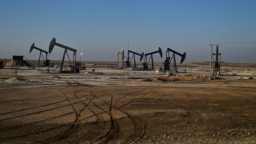 Oil drilling near Dakhiliyah in the desert region of Hasakah, Syria, Jan. 25, 2026.